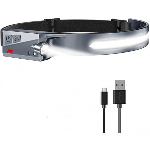 LED pannlampa med IPX4 rörelsesensor USB-C 1200 mAh - svart