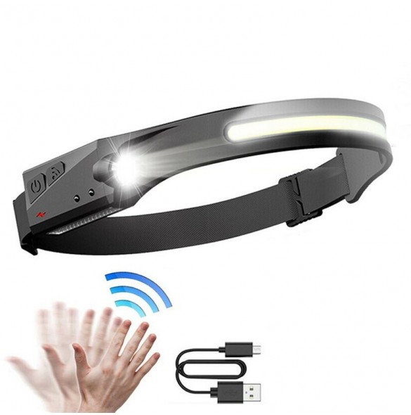 LED pannlampa med IPX4 rörelsesensor USB-C 1200 mAh - svart