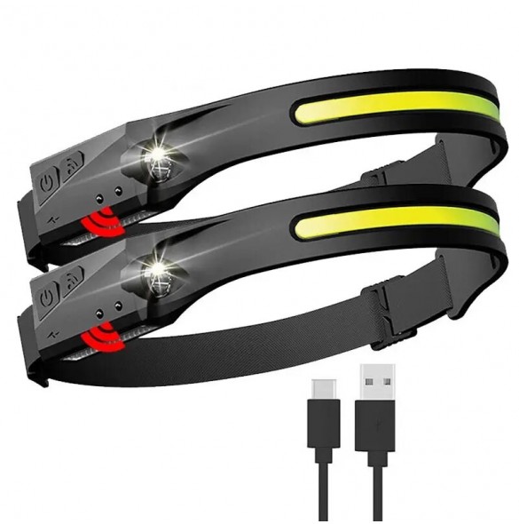 LED pannlampa med IPX4 rörelsesensor USB-C 1200 mAh - svart
