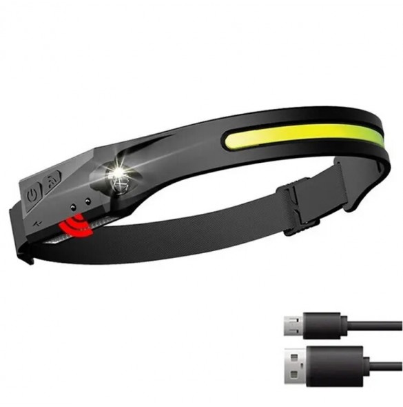 LED pannlampa med IPX4 rörelsesensor USB-C 1200 mAh - svart