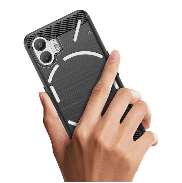 Carbon Case silikonfodral till Nothing Phone 2 - svart