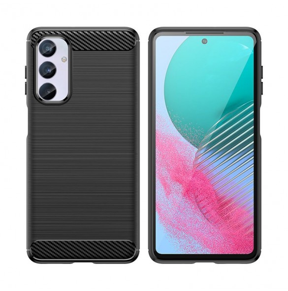 Flexibelt karbonmönsterfodral till Samsung Galaxy M54 Carbon Case - svart
