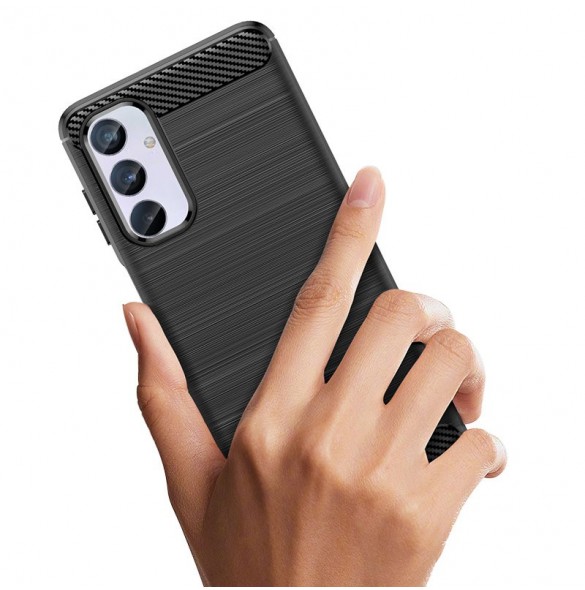 Flexibelt karbonmönsterfodral till Samsung Galaxy M54 Carbon Case - svart