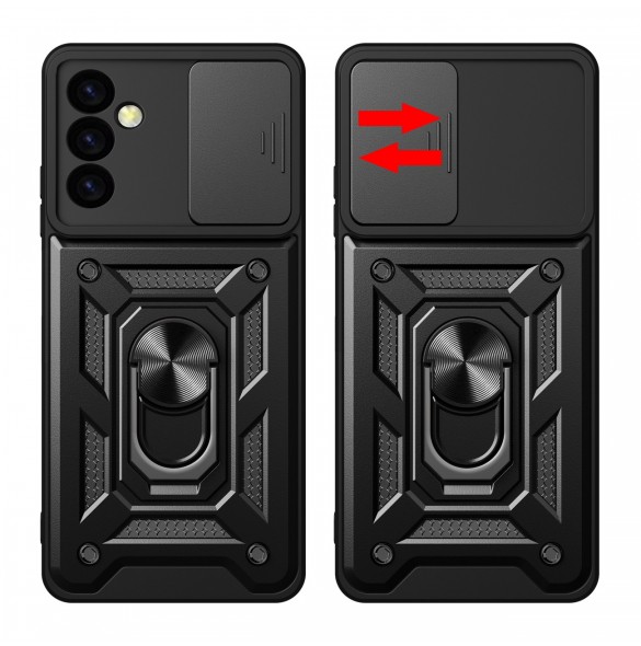Hybrid Armor Camshield fodral till Samsung M34 med kameraskydd - svart