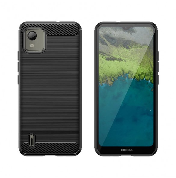 Carbon Case silikonfodral till Nokia C110 - svart