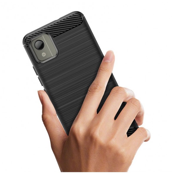 Carbon Case silikonfodral till Nokia C110 - svart