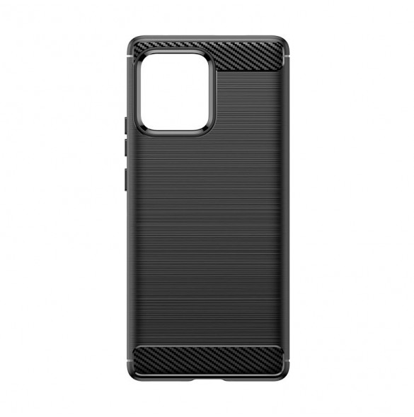 Carbon Case silikonfodral till Motorola Edge 40 Pro - svart
