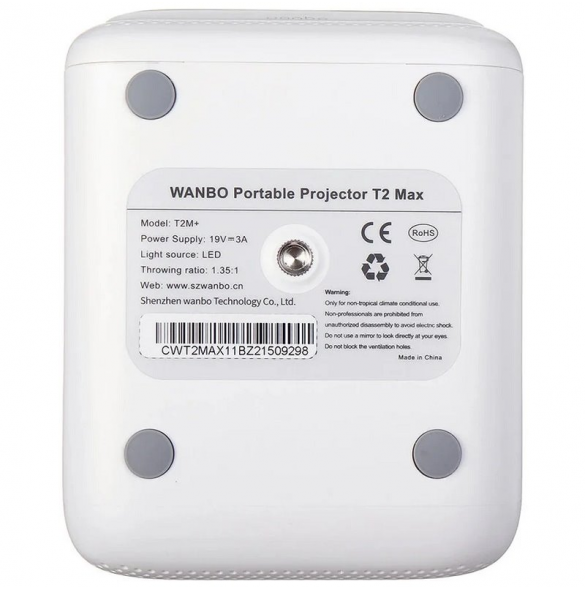 WANBO T2 Max LED-projektor Vit