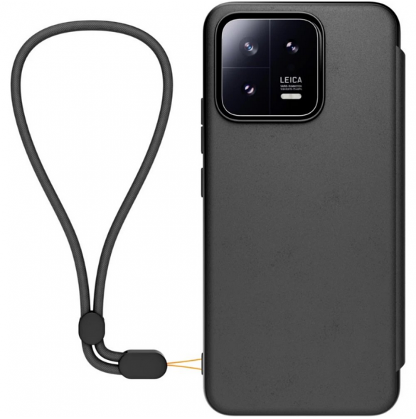 Gjord för Xiaomi bokfodral med halsband för Xiaomi 13 Black