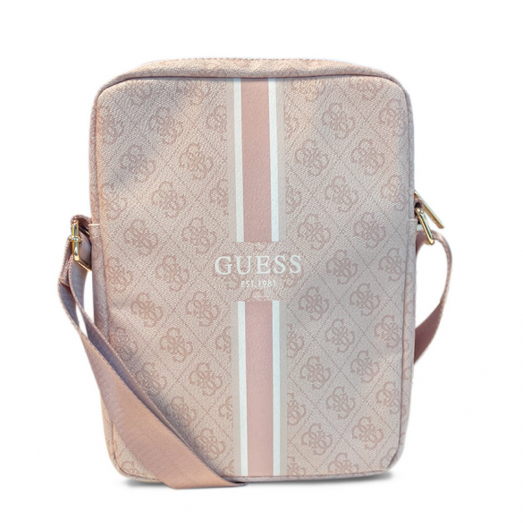 Guess PU 4G Printed Stripes Tablet Bag 10" Rosa