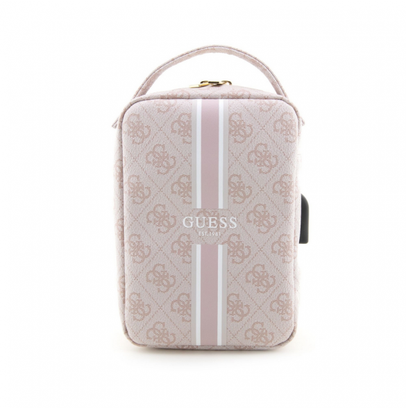 Guess PU 4G Printed Stripes Travel Universal Bag Pink