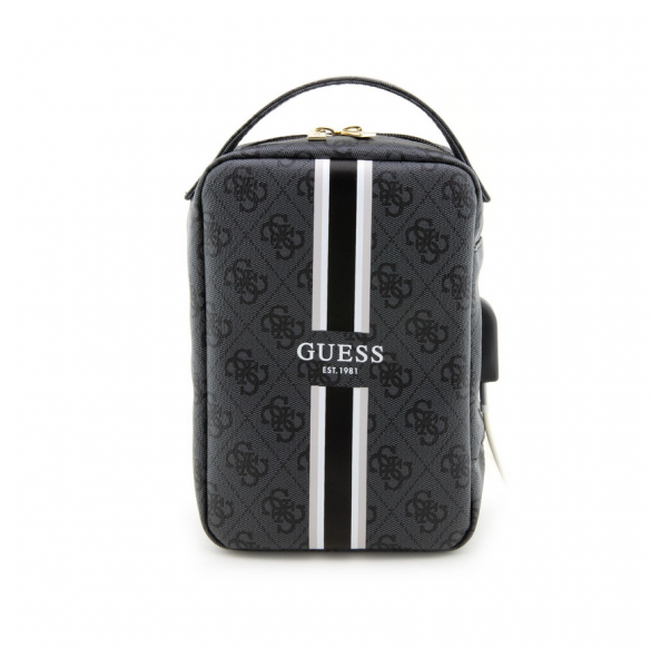 Guess PU 4G Printed Stripes Travel Universalväska Svart