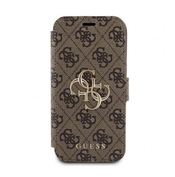 Iphone 15 Guess - Pu Läder 4g Foliofodral Big Metal Logo - Brunt