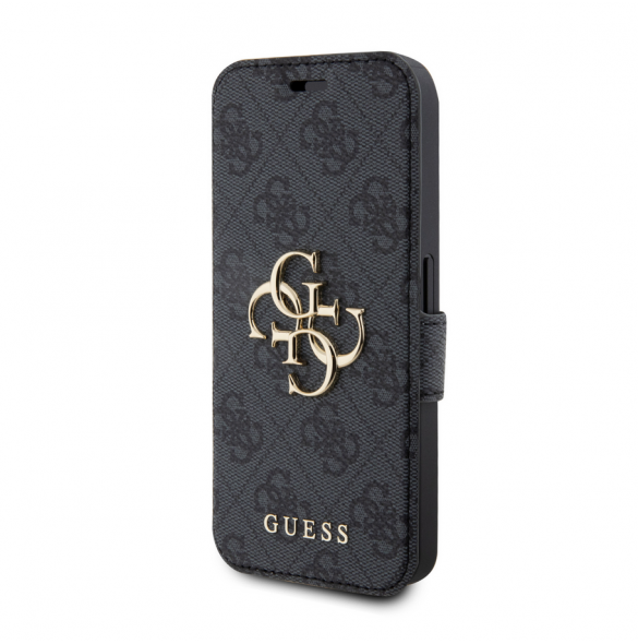 Iphone 15 Pro Max Guess - Pu Läder 4g Folio Fodral Big Metal Logo - Grå