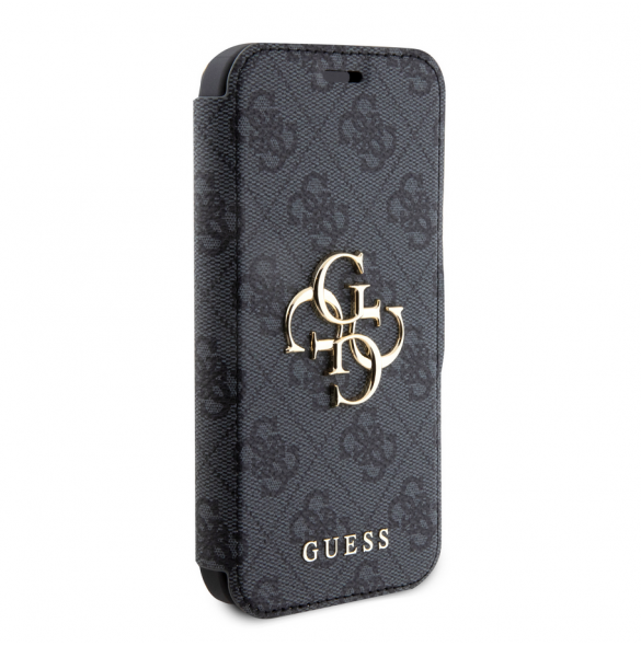 Iphone 15 Pro Guess - Pu Läder 4g Foliofodral Big Metal Logo - Grå