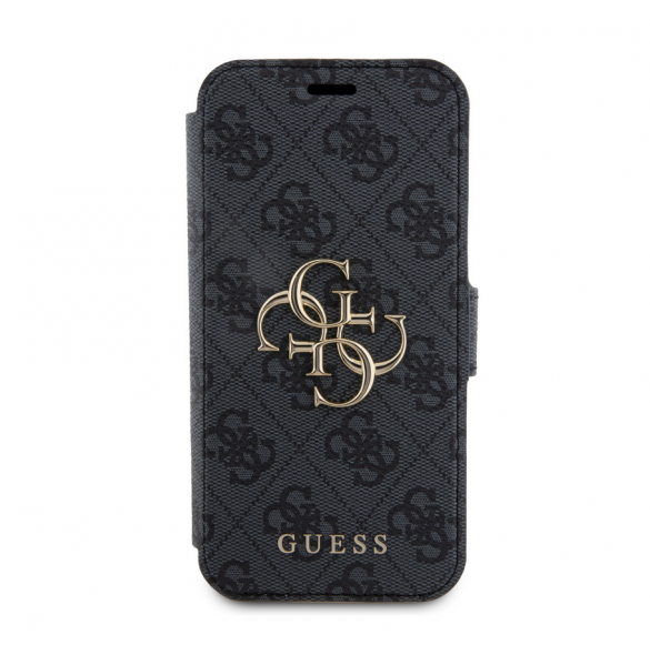 Iphone 15 Pro Guess - Pu Läder 4g Foliofodral Big Metal Logo - Grå