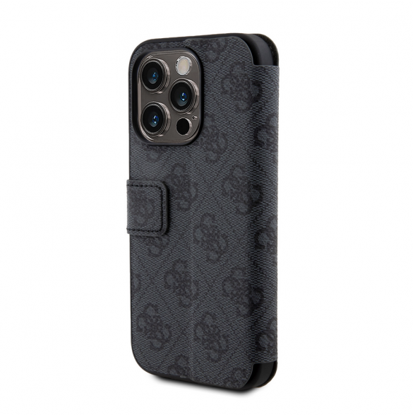 Iphone 15 Pro Guess - Pu Läder 4g Foliofodral Big Metal Logo - Grå