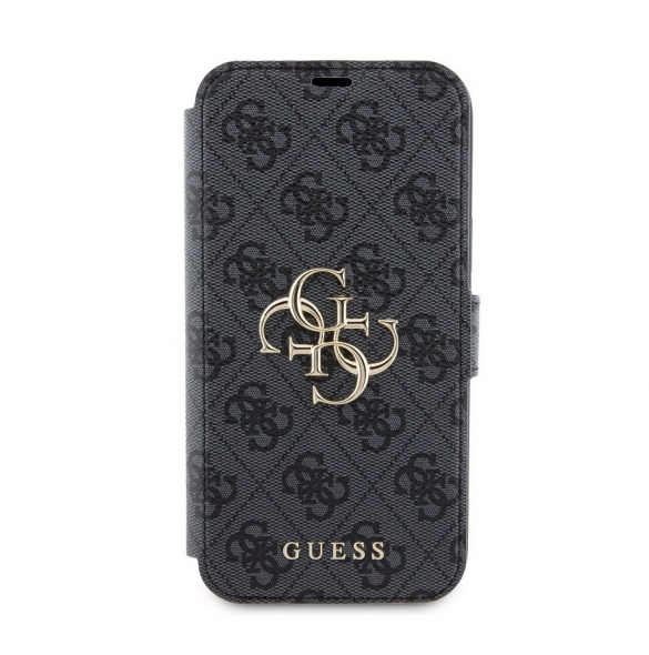 Iphone 15 Plus Guess - Pu Läder 4g Folio Fodral Big Metal Logo - Grå