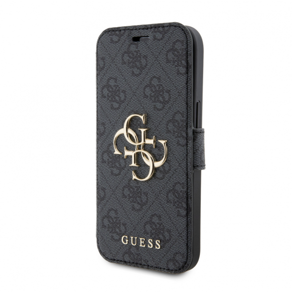 Iphone 15 Guess - Pu Läder 4g Folio Fodral Big Metal Logo - Grå