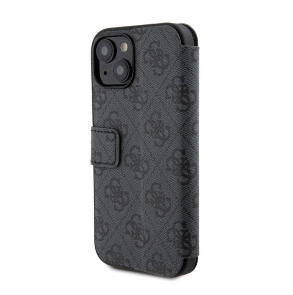 Iphone 15 Guess - Pu Läder 4g Folio Fodral Big Metal Logo - Grå