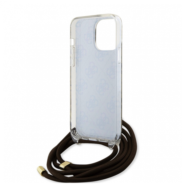 Iphone 15 Pro Max Guess - Iml 4g Tryckt Crossbody Cord Cord - Brunt
