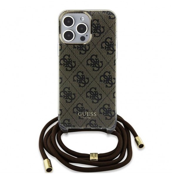 Iphone 15 Pro Guess - Iml 4g Tryckt Crossbody Cord Cord - Brunt