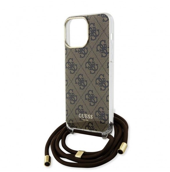 Iphone 15 Pro Guess - Iml 4g Tryckt Crossbody Cord Cord - Brunt