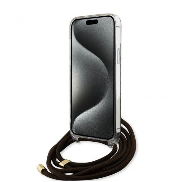 Iphone 15 Pro Guess - Iml 4g Tryckt Crossbody Cord Cord - Brunt