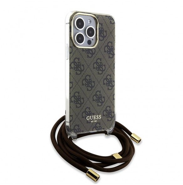 Iphone 15 Pro Guess - Iml 4g Tryckt Crossbody Cord Cord - Brunt