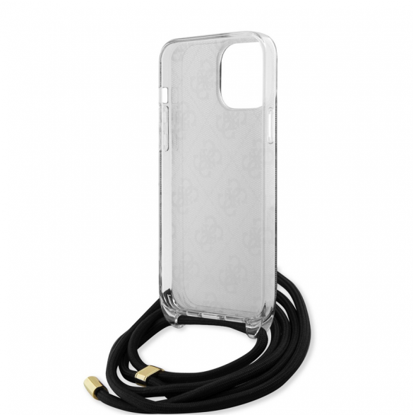 Iphone 15 Pro Max Guess - Iml 4g Tryckt Crossbody Cover Cord - Svart
