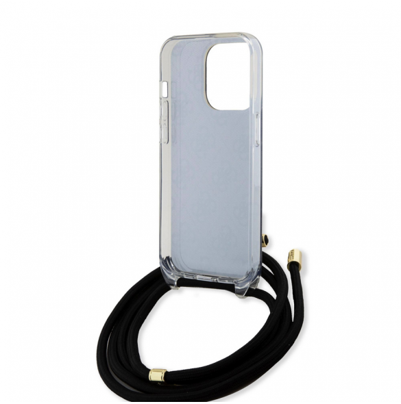 Iphone 15 Pro Guess - Iml 4g Tryckt Crossbody Cover Cord - Svart