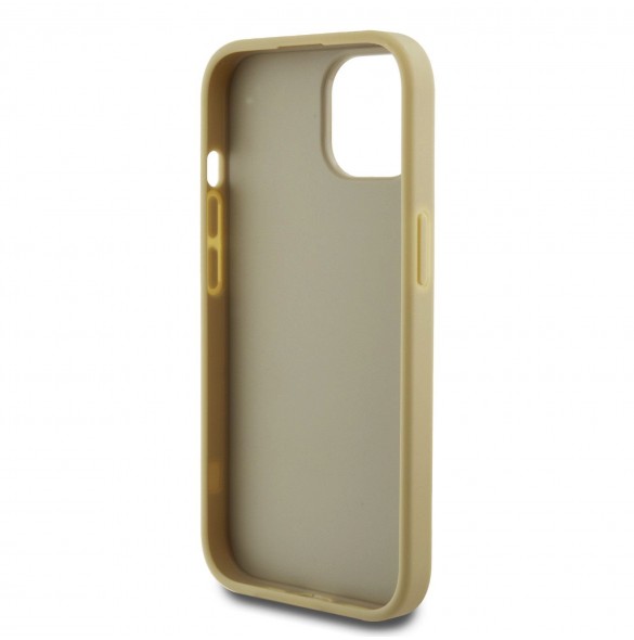 Iphone 12 / 12 Pro Guess - Pu-fodral Fast Glitter Med Stor 4g Metalllogo - Guld