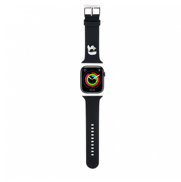 Karl - Apple Watch Strap Gummi Nft K Huvudlogo - Svart-38/40mm