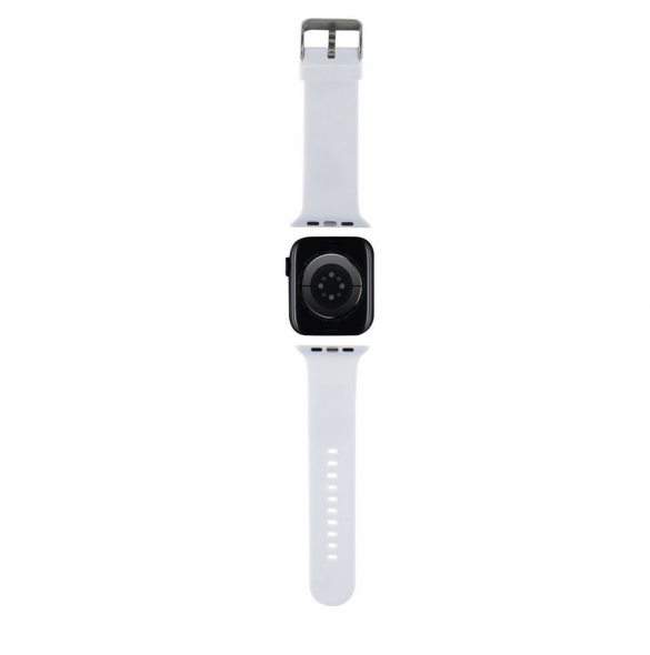Karl - Apple Watch Strap Gummi Nft Choupette Huvudlogo - Vit-42/44mm