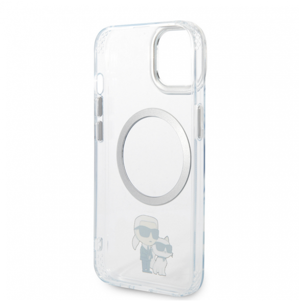 Iphone 15 Plus Karl - Magsafe - Iml Metal Outline Nft Karl & Choupette - Transparent