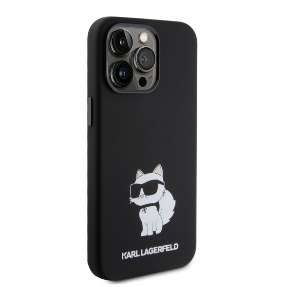 Iphone 15 Pro Karl - Flytande Silikonfodral Choupette Nft - Svart