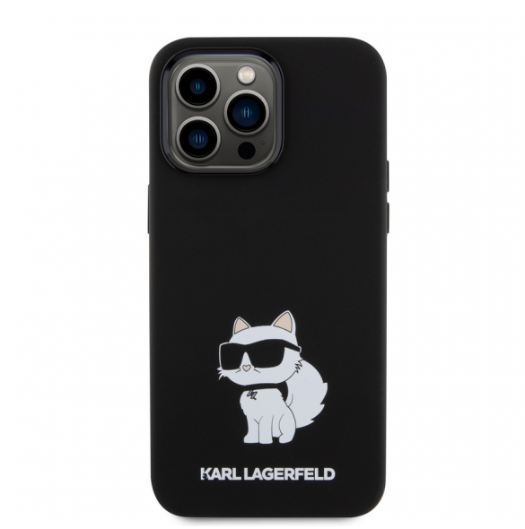 Iphone 15 Pro Karl - Flytande Silikonfodral Choupette Nft - Svart
