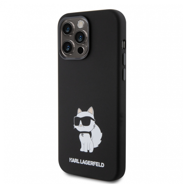 Iphone 15 Pro Karl - Flytande Silikonfodral Choupette Nft - Svart