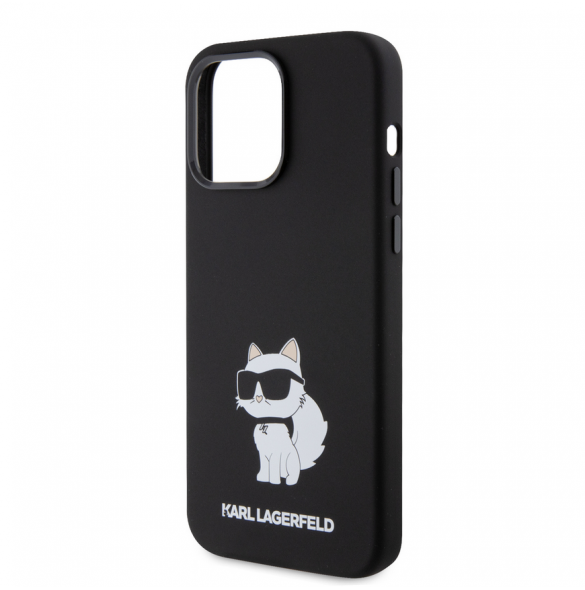 Iphone 15 Pro Karl - Flytande Silikonfodral Choupette Nft - Svart