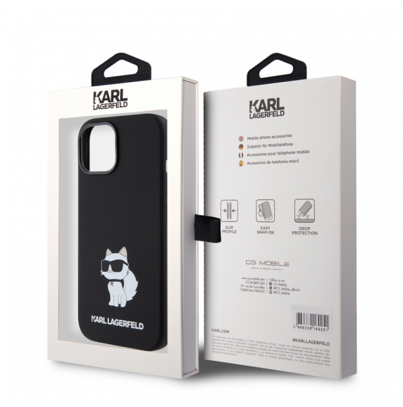 Iphone 15 Karl - Liquid Silikone Choupette Nft - Svart