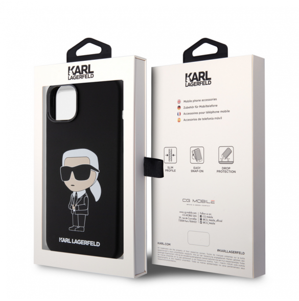 Iphone 15 Plus Karl - Liquid Silikonecase Ikonik Nft - Svart
