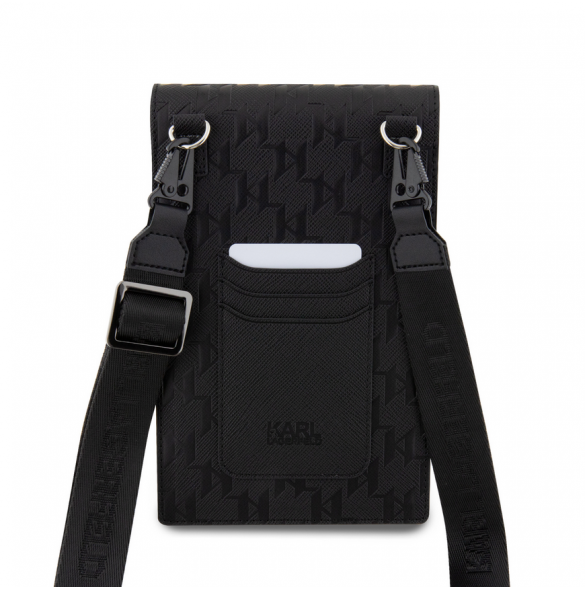 Karl Lagerfeld Saffiano Monogram Plånbok Telefonväska Choupette NFT Svart