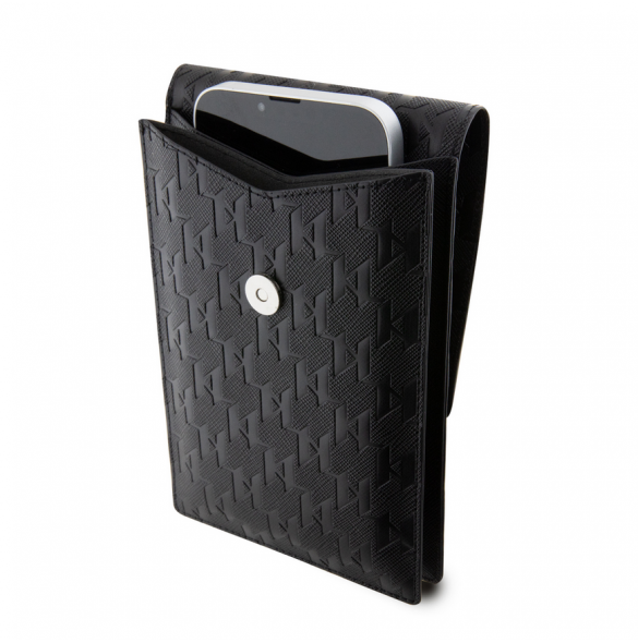 Karl Lagerfeld Saffiano Monogram Plånbok Telefonväska Choupette NFT Svart