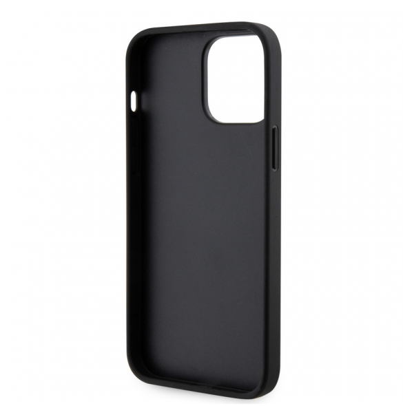 Karl Lagerfeld Saffiano Card Slot Metal Signature Case för iPhone 14 Pro Max Svart