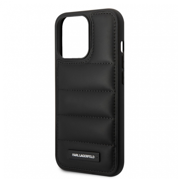 Karl Lagerfeld Quilted Puffy Metal Logo Fodral till iPhone 15 Pro Max Svart