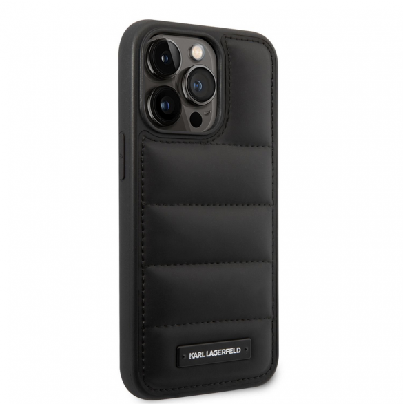 Karl Lagerfeld Quilted Puffy Metal Logo Fodral till iPhone 15 Pro Max Svart