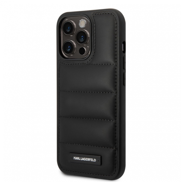 Karl Lagerfeld Quilted Puffy Metal Logo Fodral till iPhone 15 Pro Max Svart