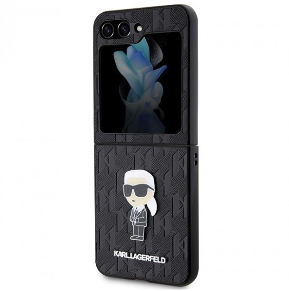 Karl Lagerfeld PU Saffiano Monogram Ikonik NFT Fodral till Samsung Galaxy Z Flip 5 Svart