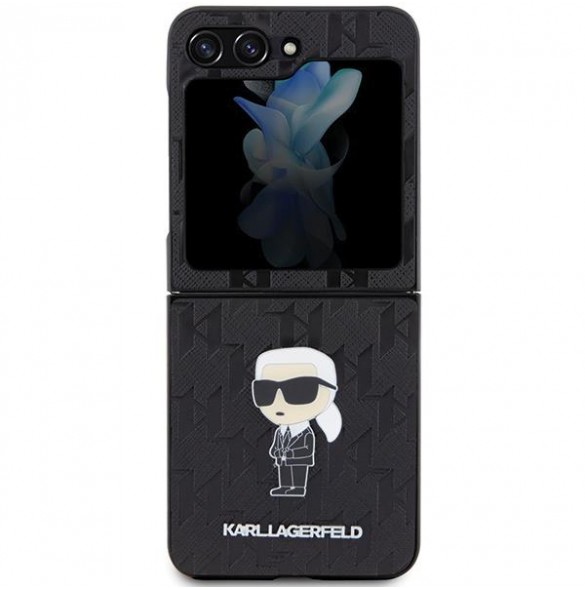 Karl Lagerfeld PU Saffiano Monogram Ikonik NFT Fodral till Samsung Galaxy Z Flip 5 Svart