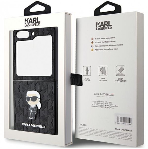 Karl Lagerfeld PU Saffiano Monogram Ikonik NFT Fodral till Samsung Galaxy Z Flip 5 Svart
